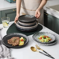 japanese ceramic plate household dish net red ins plate tableware 2022 new steak plate breakfast plate