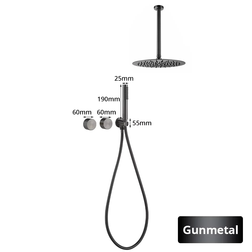 

Смеситель для душа с потолочным кронштейном, 2-ходовой смеситель для ванной комнаты, встроенный коробочный душевой набор, скрытая душевая система, набор из 2-х ручек с кирпичным узором