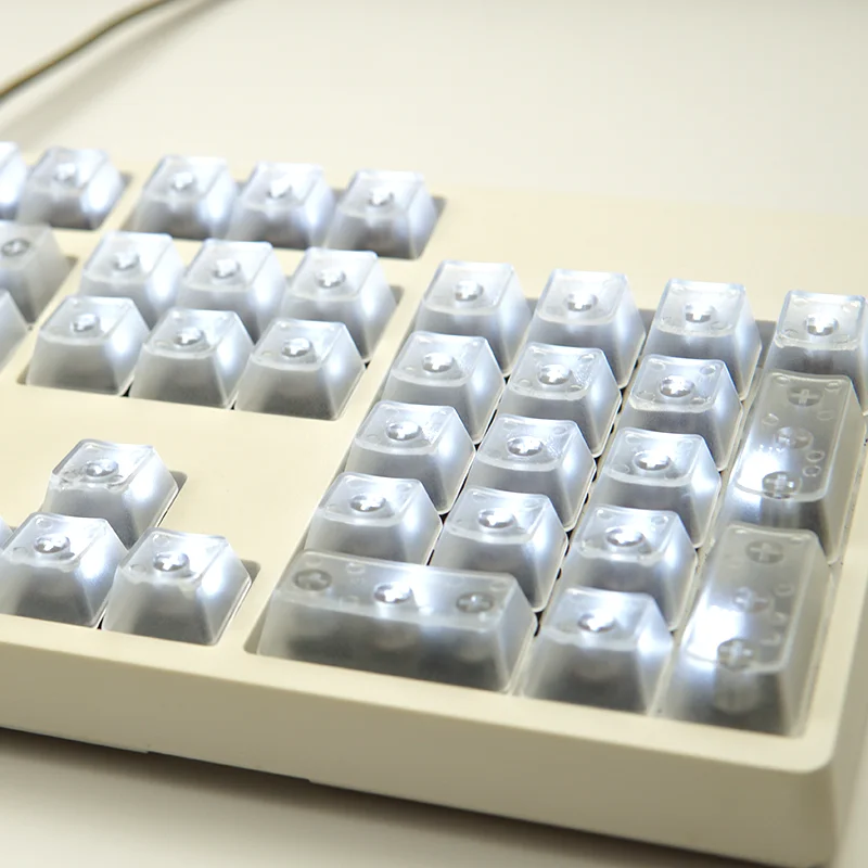 

104 Key Transparent Keycaps ANSI/ISO OEM Profile ABS Material Keycap for Mechanical Keyboard 61/87/104 Layouts