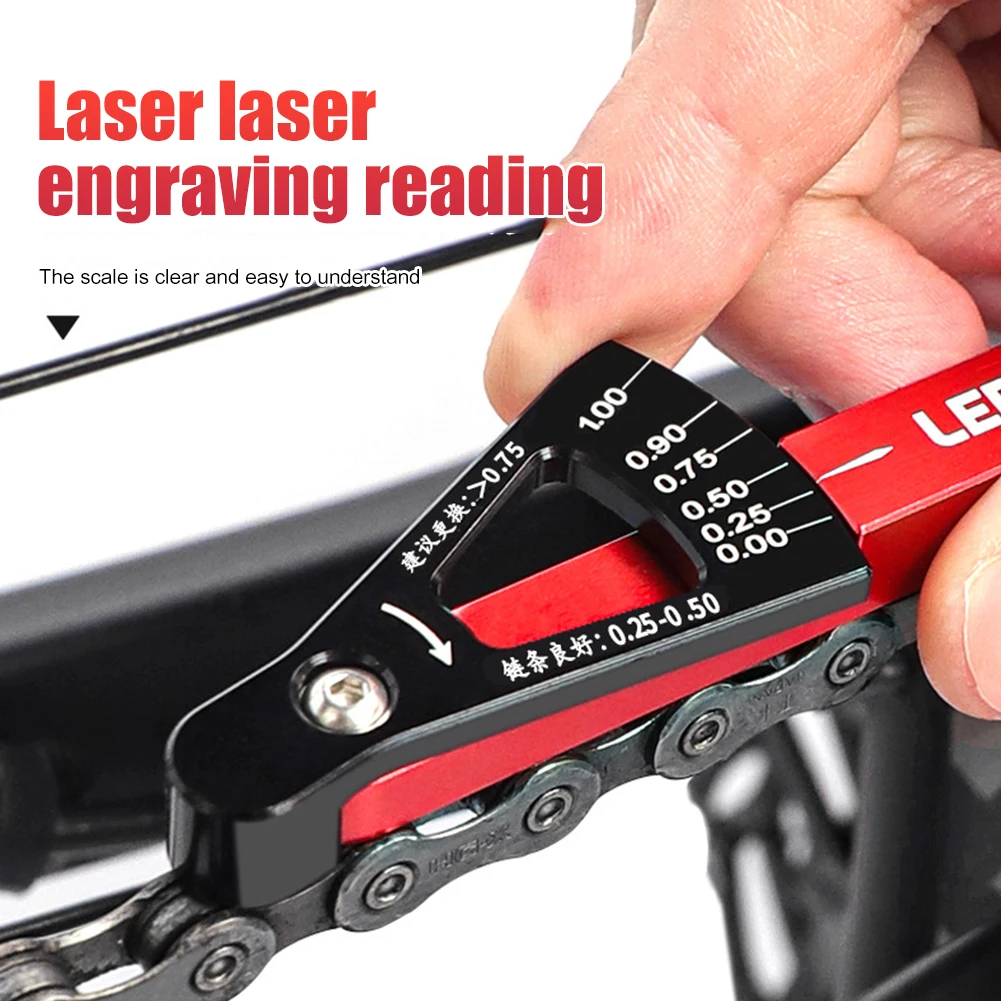 MTB Road Bike Chain Wear Indicator Tool Bicycle Chain Checker Gauge Multi-Functional Mountain Road Bike Chains Gauge Measurement