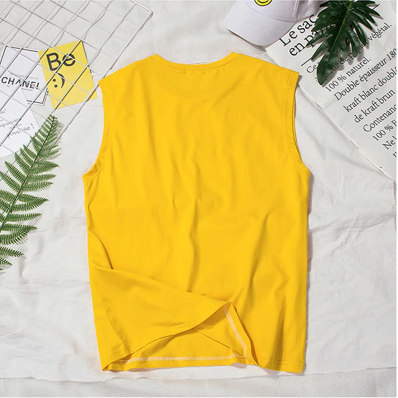 Embroidery Men's Casual Tank Summer High Quality Bodybuilding Fitness Muscle Singlet Man's Clothes Sleeveless Slim Fit Vest