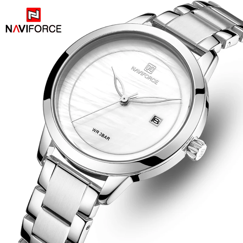 

NAVIFORCE Ladies Watches Business Date Display Stainless Steel Waterproof Clock Women Wristwatch Dress Bracelet Relogio Feminino