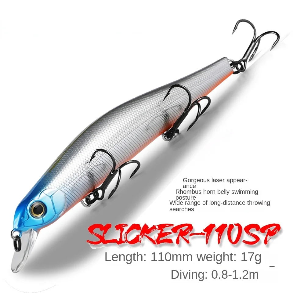 

Fishing Lures Wobble Rotating Metal Bait Floating Wobbler Fishing Lure Minnow Lure Hard Bait Quality Professional Depth 0.8-1.6M