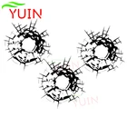 Наклейки для автомобиля с отверстиями в виде пуль, модное украшение на окно, персонализированные водонепроницаемые солнцезащитные наклейки из ПВХ, можно настроить цвет