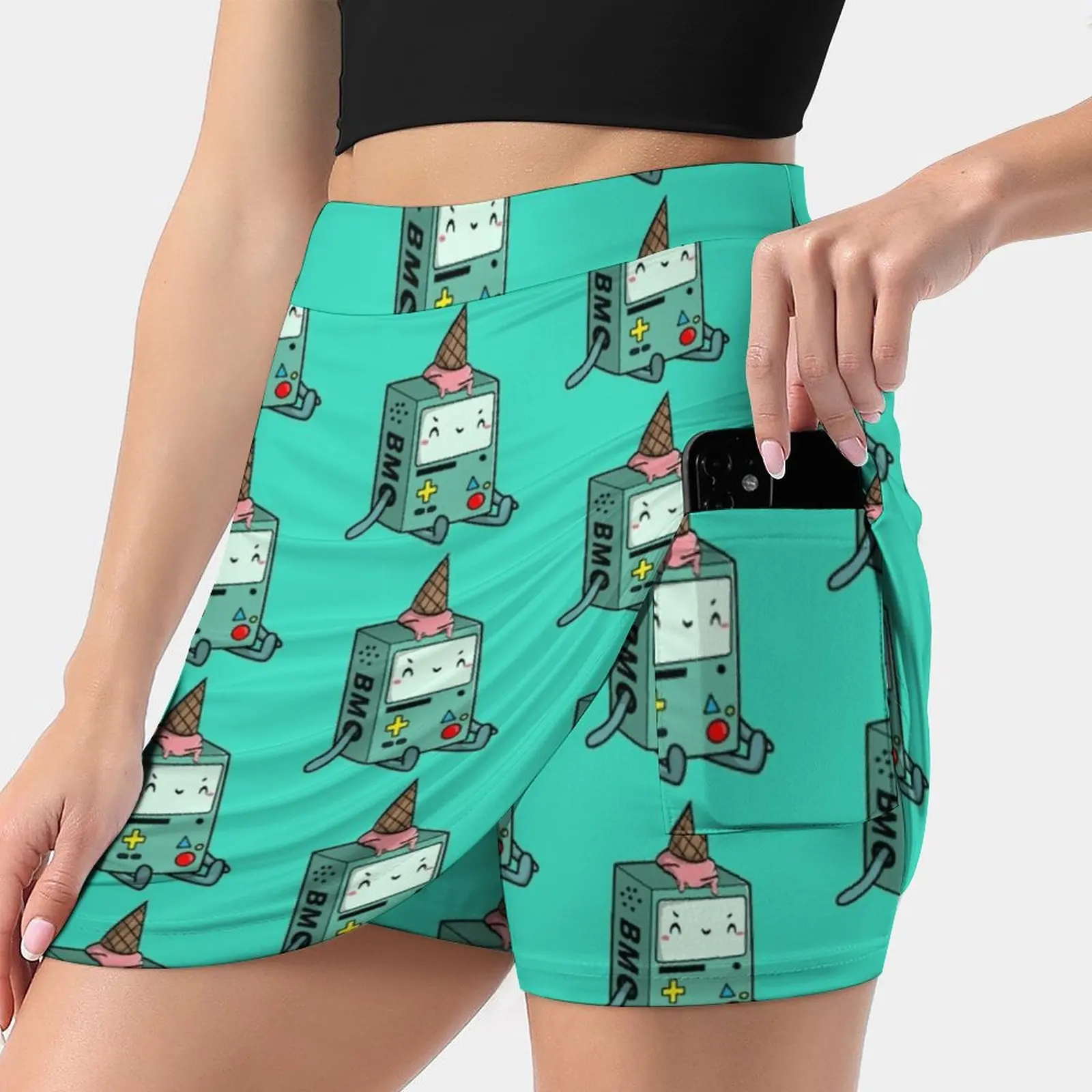 

Bmo Adventure Time Women's skirt Mini Skirts A Line Skirt With Hide Pocket Cute Bmo Adventure Time Finn Jake Cartoon Character