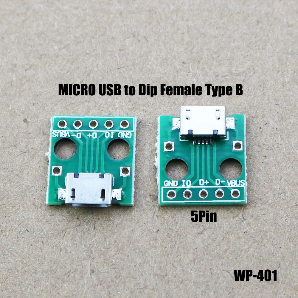 

1Pcs MICRO USB To DIP Adapter 5pin Female Connector B Type PCB Converter Breadboard Switch Board SMT Mother Seat WP-401
