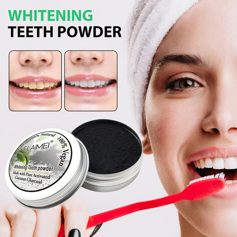 

20g Teeth Whitening Powder Activated Coconut Charcoal Teeth Cleaning Powder Freshen Breath Brighten Teeth Dental Care for People