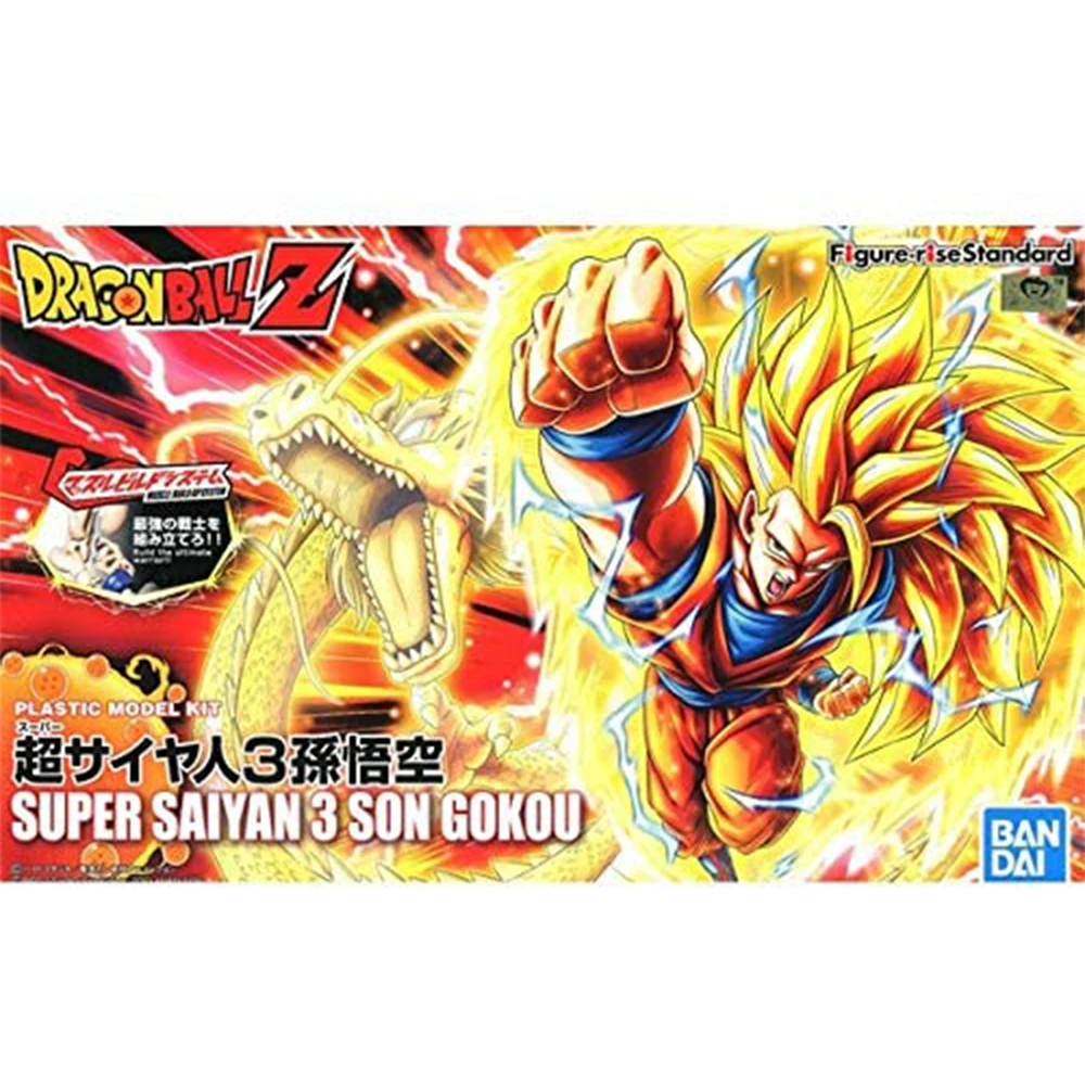 

BANDAI Dragon Ball Super Saiyan 3 Goku Figure-rise Assemblely PVC Action Anime Figure Model Kit Toys For Kids Gifts