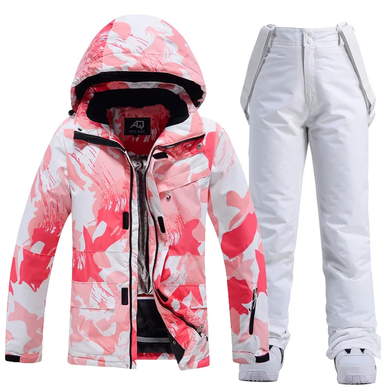 

Women's Ski suit Snowboarding Jacket + Pants Snowboard clothing waterproof Windproof Ski Coat and Trousers Thick Thermal Parka