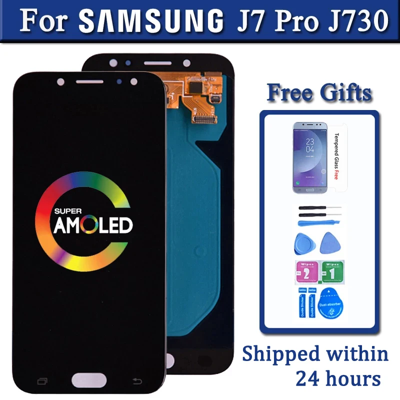 

ЖК-экран Aaaaa Для Samsung Galaxy J7 Pro 2017 J730 J730f, экран в сборе, дигитайзер с 3d сенсорным экраном, сменные ЖК-инструменты