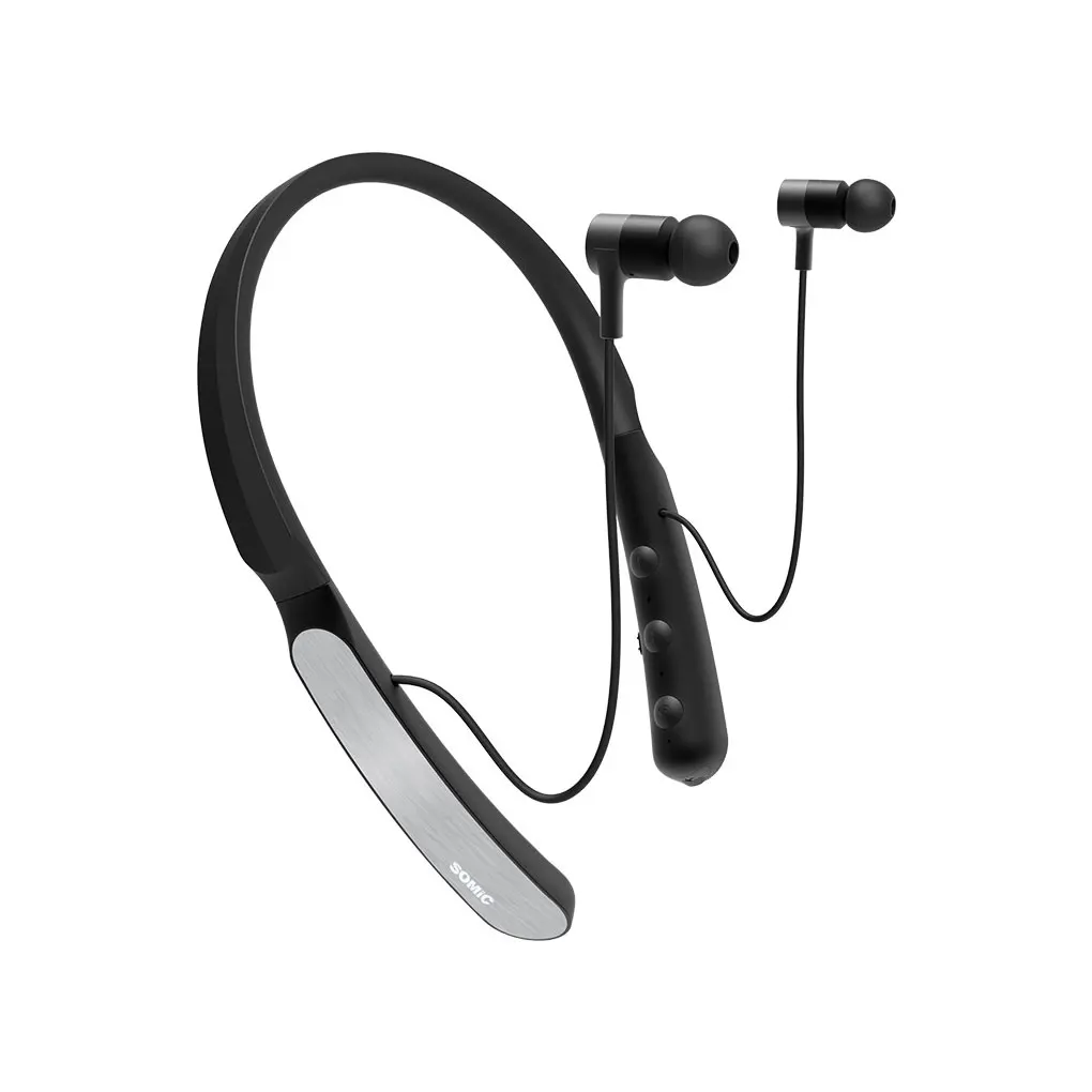 

Somic Wireless Earphone Stable Signal Headset -42db±3db Noise Reduction Quick Connection 15 Hours Neckband Earbuds
