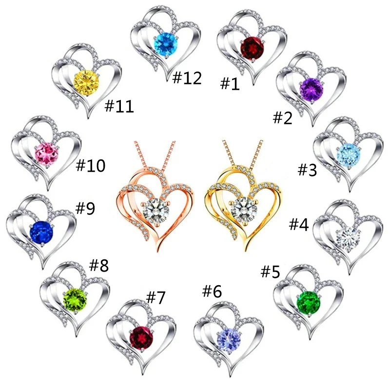

Womens Heart Necklace 5A Cubic Zirconia Pendant Necklaces for women Girls Fashion Female Jewelry Gift