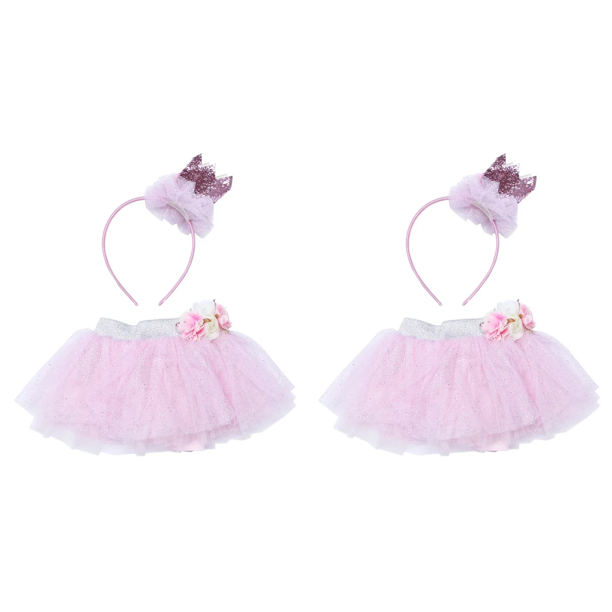 

2pcs Baby Tutu Skirt and Headband Set Beautiful Mesh Skirt Performance Costume for Girls Tollders )