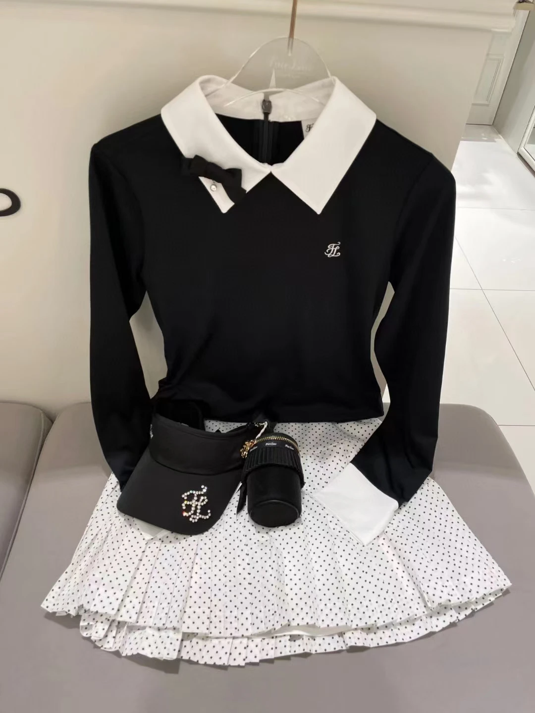 

Женская быстросохнущая футболка-поло Golf с длинными рукавами, Женская высокоэластичная приталенная Солнцезащитная рубашка с кукольным вор...