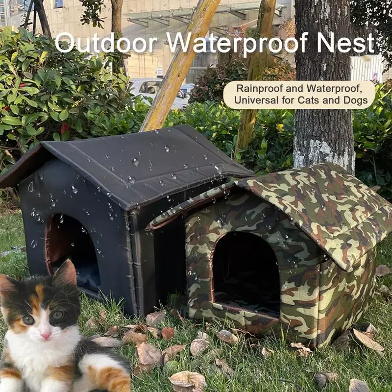 

Houses For Outdoor Cats Outdoor Houses For Cats Dogs Tent Outdoor House With Water-Resistant Oxford Cloth Roof Stray