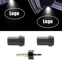 2 pieces for smart fortwo forfour forjeremy hd 3d logo car door welcome light logo led projector lampauto exterior accessories