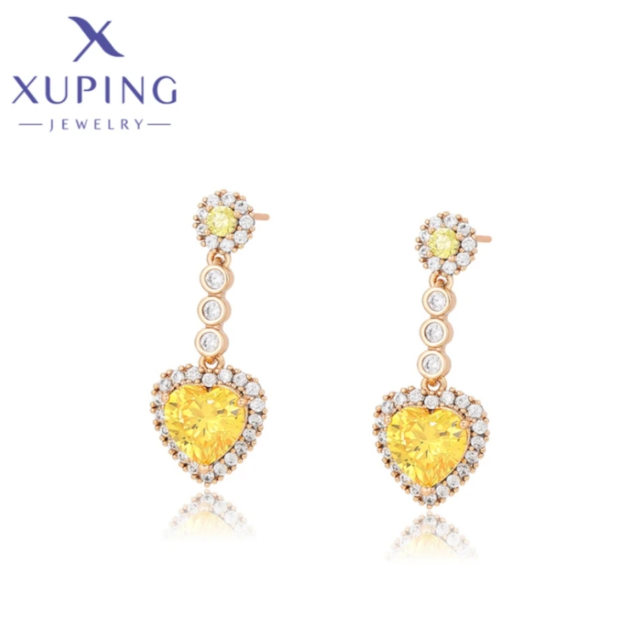 Xuping Женские Модные Серьги С Кубическим Цирконием Золотые Серьги-гвоздики