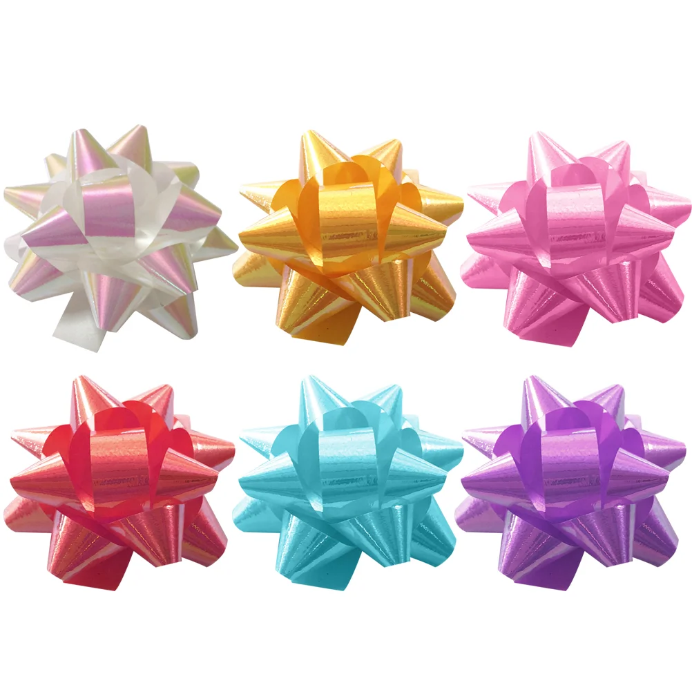 

70pcs 2-inch Boxed PVC Star Lace Ribbon Christmas Gift Wrapping Gift Box Decoration(Mixed Color)