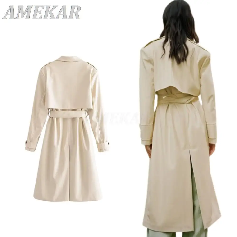 Рисунок 3 - Женский Повседневный Тренч из искусственной кожи