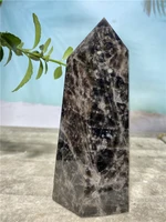 black crystal tower natural smoky quartz wand stones crafts gift specimen gems minerals wicca home decoration for room