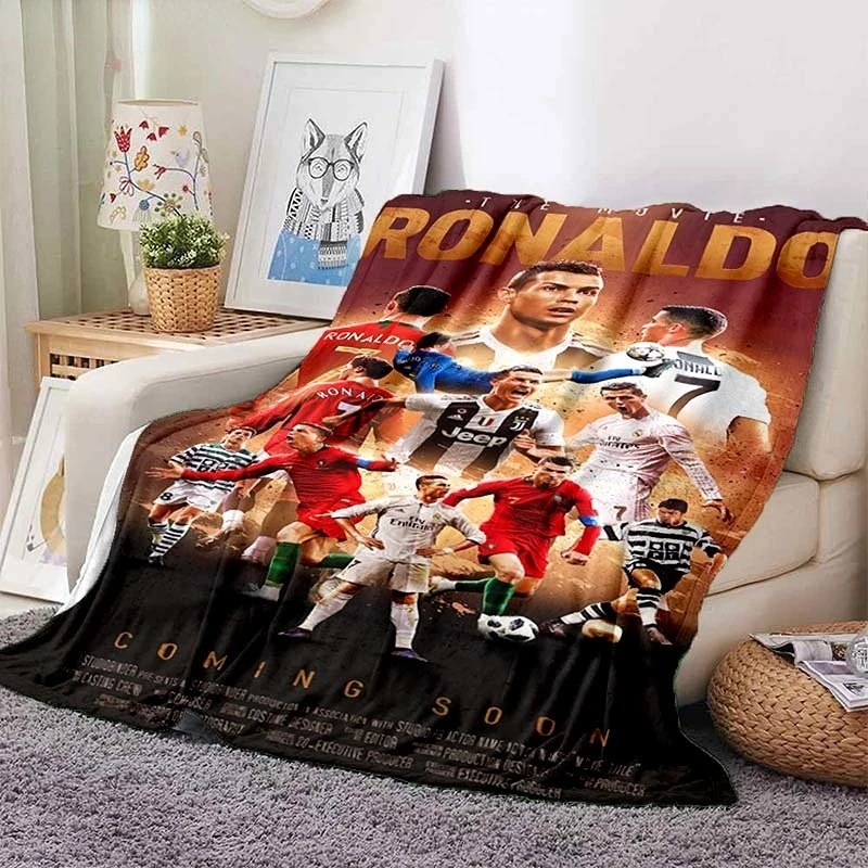 

Супертеплое фланелевое одеяло с изображением Криштиану Роналду, одеяло для путешествий/офиса, обеденный перерыв, подарки для взрослых