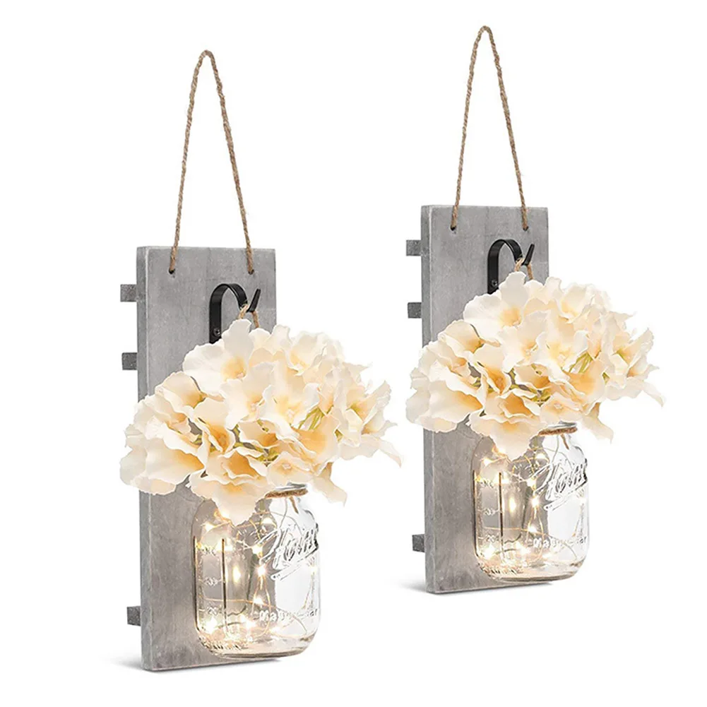 

Cafe Bar Hanging Light Home Decoration Sconces Bedroom Mason Jar Fairy Rustic Housewarming With Flower Gifts Wedding Beautiful