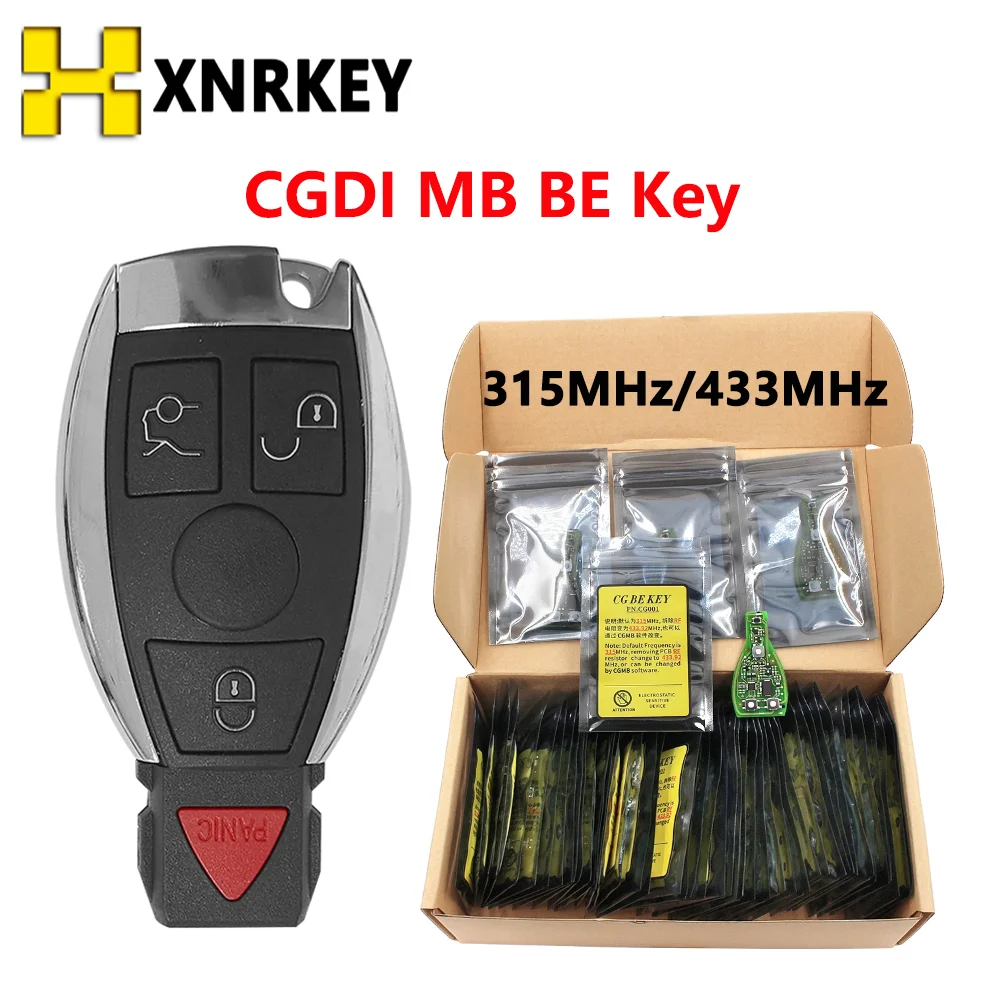 

XNRKEY Original CGDI MB BE Key 315/433Mhz for Mercedes Benz Work with CGDI MB Programmer Support All FBS3 and Automatic Recovery