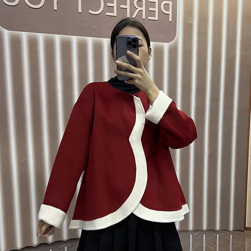 Wool Autumn 2022 New Korean Version of Casual Double-sided Woolen Coat for Women