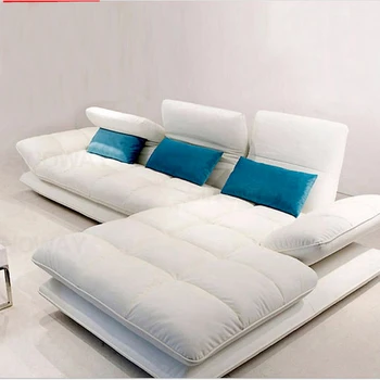 TuyaNordic Living Room Sofa Set Corner Sofa Recliner Backrest Function Leather Combination High Quality Sofa