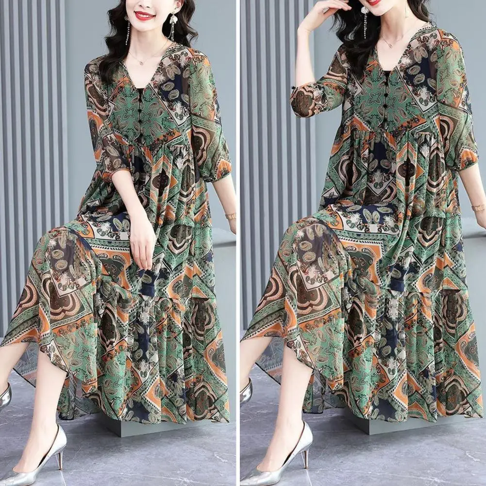 

Женское платье-миди с V-образным вырезом, до середины икры