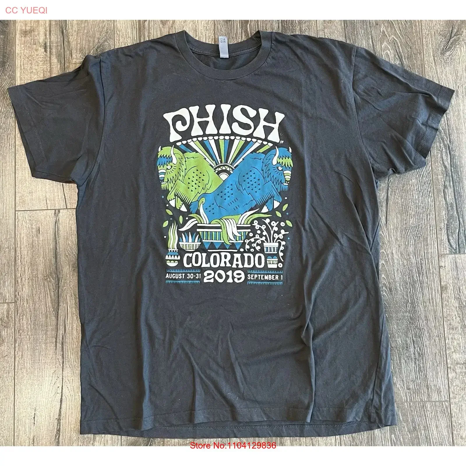 Фото Футболка Phish Band Colorado Concert Tour XL, винтажная, с эффектом потертости, унисекс, повседневная, 30 августа 2019 г., 31 сентября 2019 г. №1
