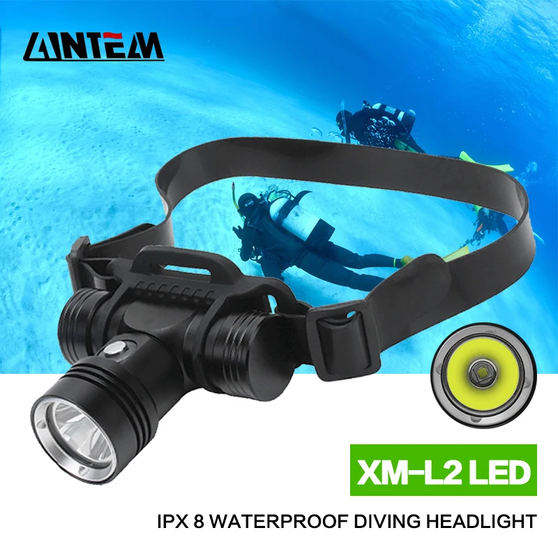 

3 режима, налобный фонарь для дайвинга, водонепроницаемый, IPX8, 200 метров, фонарь, светодиодный фонарь для подводного плавания, фонарь, 18650, лампа, свет