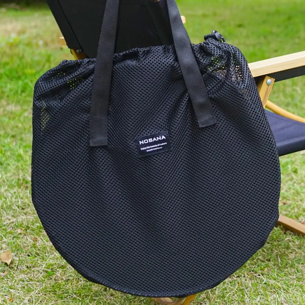 

Cookware Mesh Bag Convenient with Handle Long-Lasting Outdoor Camping Cookware Tote Bag with Drawstring Camping Supplies