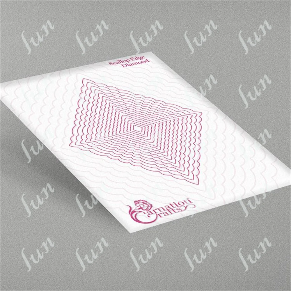

2022 New Metal Cutting Dies Scrapbooking Decoration Scallop Edge Diamond Die Cuts Template Diy Make Card Album Embossing
