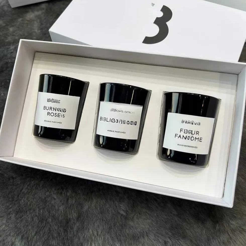 

Luxury Brands 70gx3 Library Scented Candles Bibliotheque Limited Gift Box Set Wedding Home Aromatherapy Decor Christmas Gifts