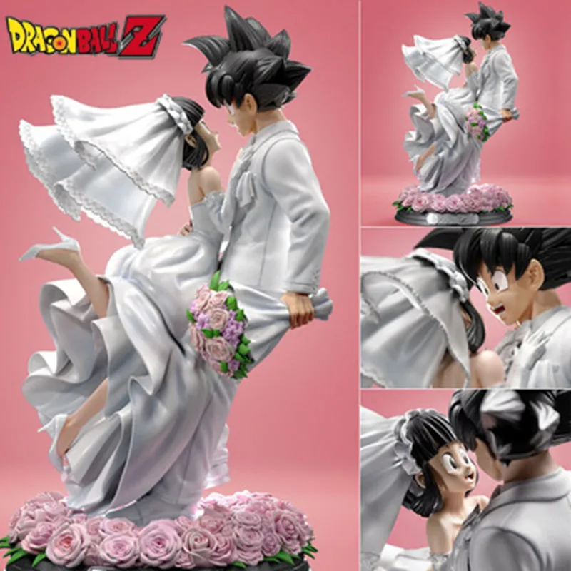 

31cm Dragon Ball Z Son Goku Chichi Wedding Ver Excellent Figure Anime Style Action Figurine Pvc Statue Model Collectible Gift