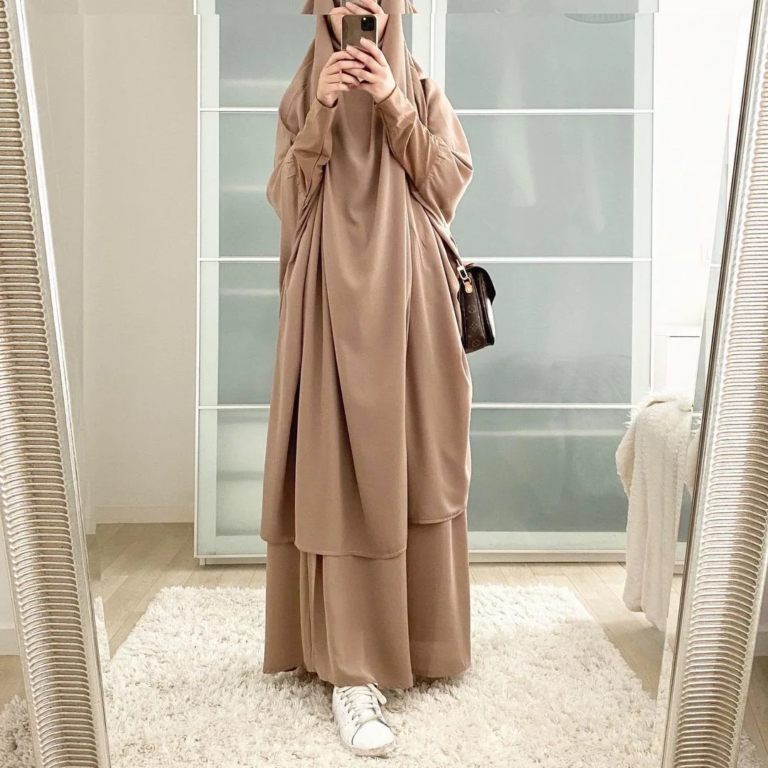 ИД с капюшоном женская мусульманская молитва одежда хиджаб платье цзилбаб абайя длинная химабаб Рамадан платье юбка комплекты мусульманск...