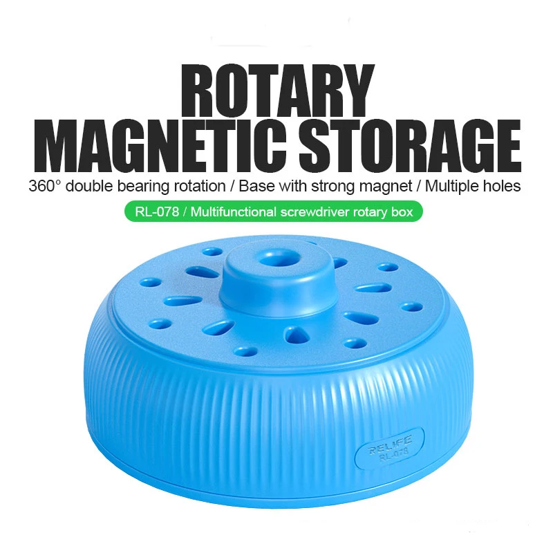 

RL-078 Multi-Function Screwdriver Storage Box Rotating Box Large Capacity Can Rotate Screwdriver 360° to Add Magnetism