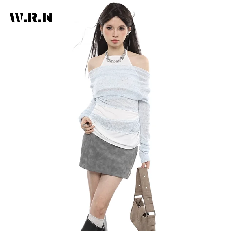 

2023 Summer Hollow Out Sheath Long Sleeve Off Shoulder T-shirt Women Sexy Casual Hotsweet Style Slim Fit Solid Clubwear Tees Top