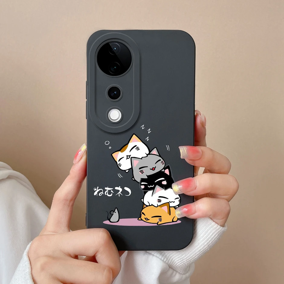 ДЛЯ Vivo V40 Pro SE Lite Женская яркая силиконовая Мягкая Противоударная телефонная