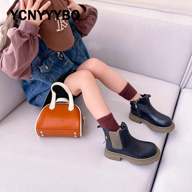 

Зимние новые детские ботинки челси, Детские ботильоны, брендовая мягкая обувь для маленьких девочек, ботинки для езды на мальчика, модные ботинки из натуральной кожи