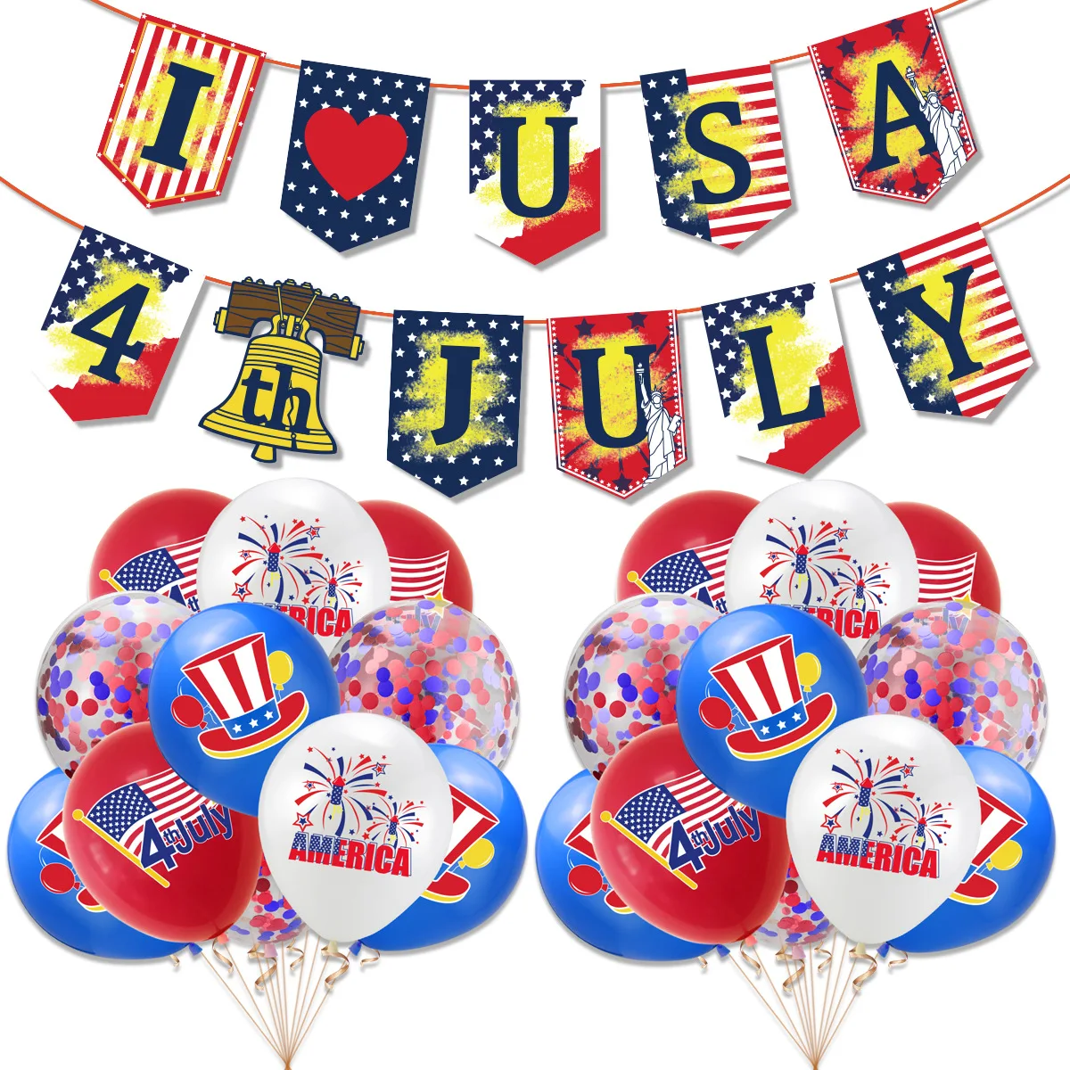 

Fourth of July Celebration Activities Decorative Articles Independence Day Theme Party Balloon Cake Topper Flag Holiday Supplies