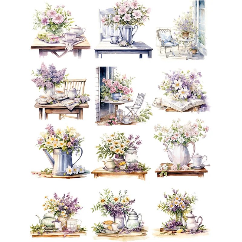 12 шт./упак. садовая наклейка для послеобеденного чая сделай сам скрапбукинг