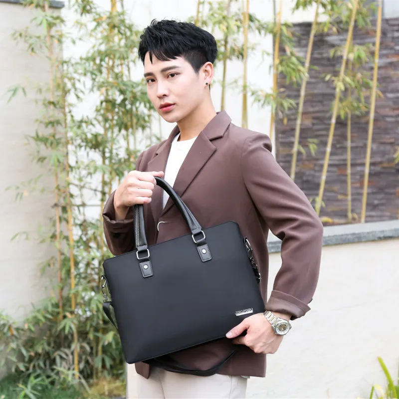 New Business Men's Handbag Casual Oxford Briefcase With Zipper Office Male Shoulder Messenger Bag 14