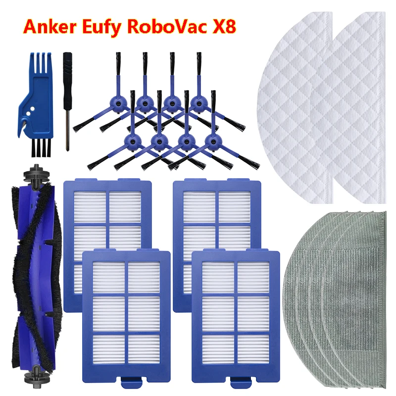 Accesorios de repuesto para aspiradora Anker Eufy RoboVac X8, cepillo principal/lateral, paño de fregona, filtro Hepa, piezas de repuesto