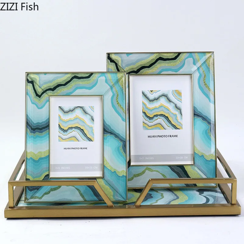 

Абстрактная морская пейзаж, текстура, фоторамки, современный декор, фигурки, портретная фоторамка, подарок на свадьбу, годовщину, украшение для стола
