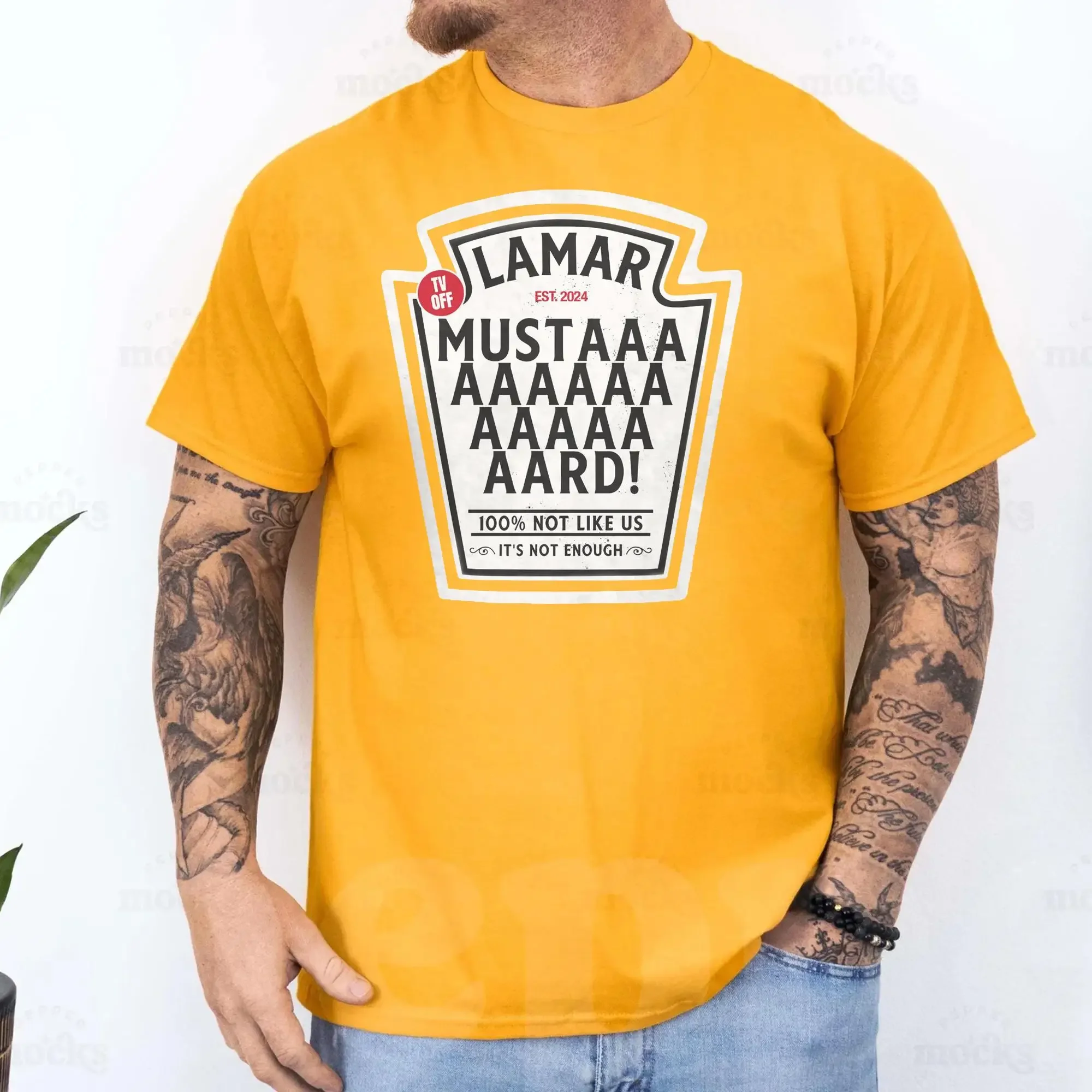 Фото Футболка Kendrick Lamar MUSTARD: Хип-хоп мерч, уличная одежда в стиле Вест-Кост для фанатов Mustaard, забавный подарок для любителей. №1