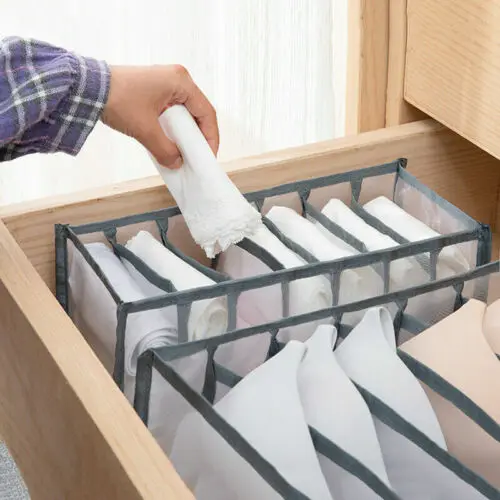 

Underwear Socks Compartment Storage Box Closet Organizer Drawer Mesh Separation Dormitory Storage Box Washable Organizer Box