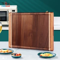 findking walnut wooden cutting board large thick chopping boards with deep juice groove for kitchen 17 5 x 12 9 x 1 1 inch