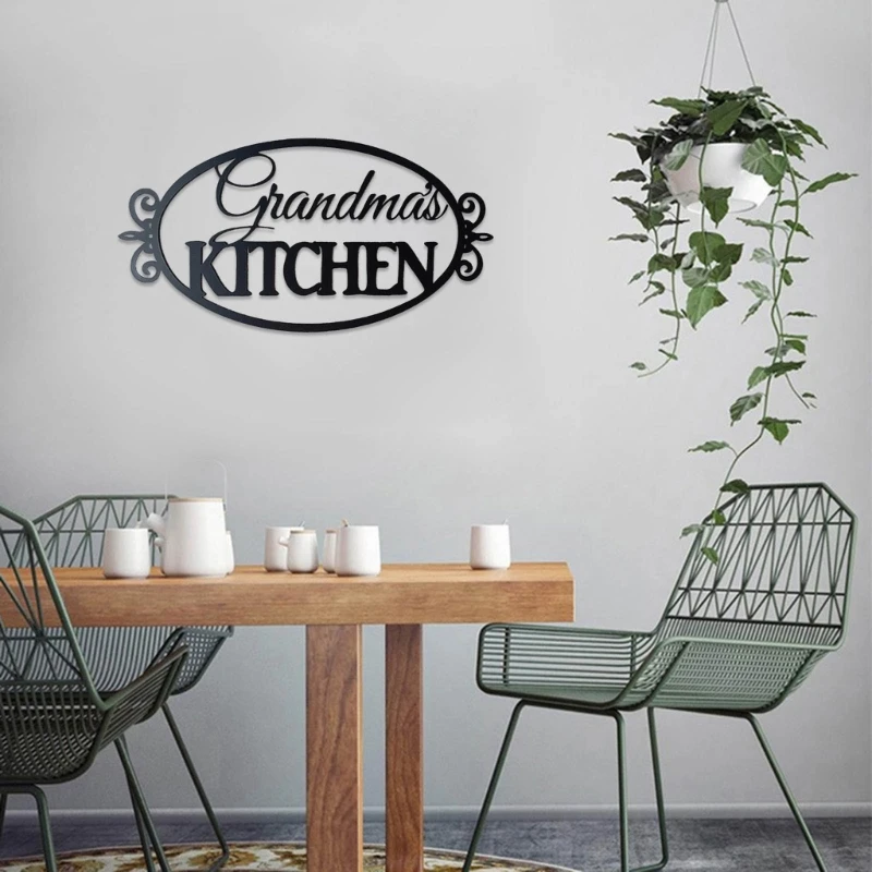 

Kitchen Name Sign Metal Wall Art Decorations Mothers Day Gift for Grandmas Farmhouse Indoor Plaques M6CE